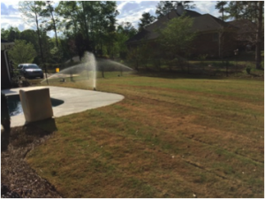 Irrigation system water fresh sod and landscaping